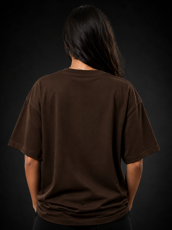 Anime Eyes Oversized Unisex T-Shirt – Premium Cotton Graphic Tee | Brown