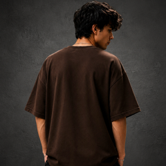 Skate Board Premium Oversized Cotton T-Shirt Coffee Brown