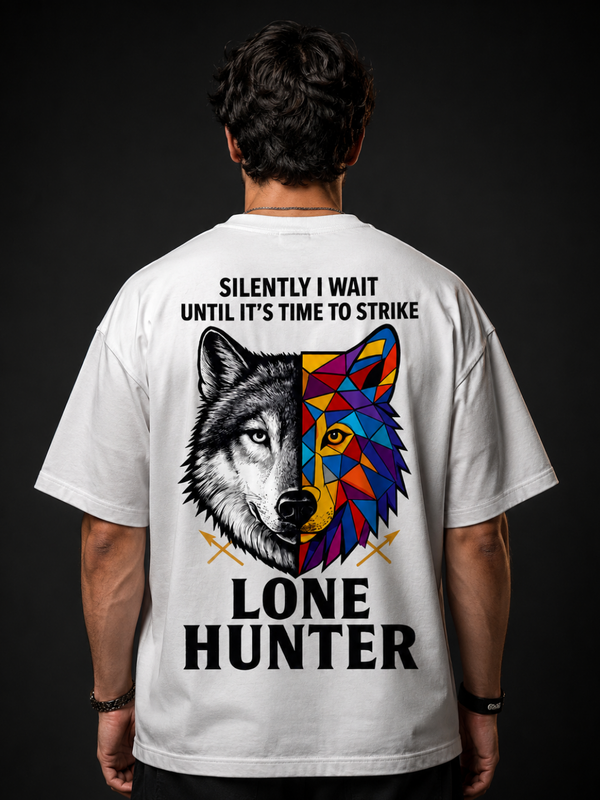 Lone Hunter Wolf Oversized Cotton T-Shirt | Unisex