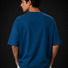 Cool Ghost Oversized Unisex T-Shirt – Premium Cotton Graphic Tee | Royal Blue