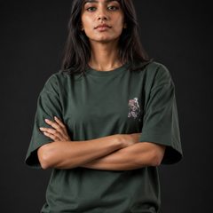 Steel Soul Rider Premium Oversized Cotton T-Shirt Forest Green