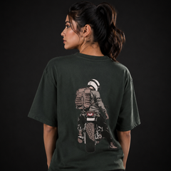 Steel Soul Rider Premium Oversized Cotton T-Shirt Forest Green